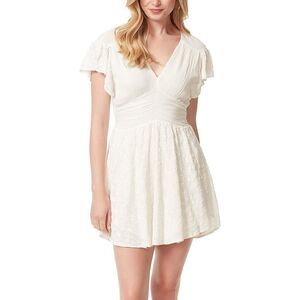 Jessica Simpson Women's Khloe Flutter Short Sleeve Mini Dress Pullover Size M